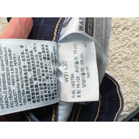 Levis Skinny Jeans Womens 31 Blue Dark Wash Mid Rise Stretch Denim Pants 31x29 - Picture 5 of 9